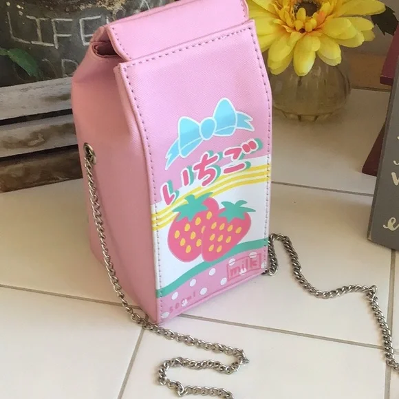 Strawberry Milk Carton Crossbody - Picture 3 of 6